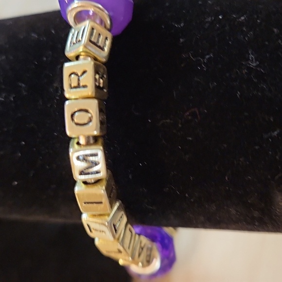 Hand Crafted NFL Ravens Cuff Bracelet Gold Purple Baltimore Football Jewelry - Picture 6 of 8